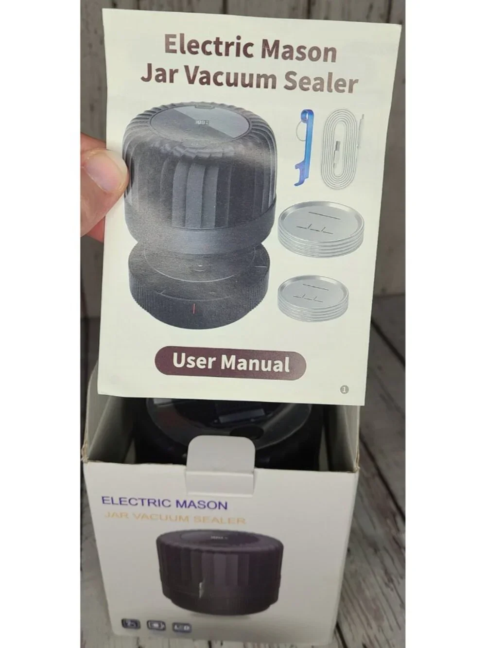 NIB Unbranded Electric Mason Jar Vacuum Sealer Kit w/ Metal Lids Sauce Preserves